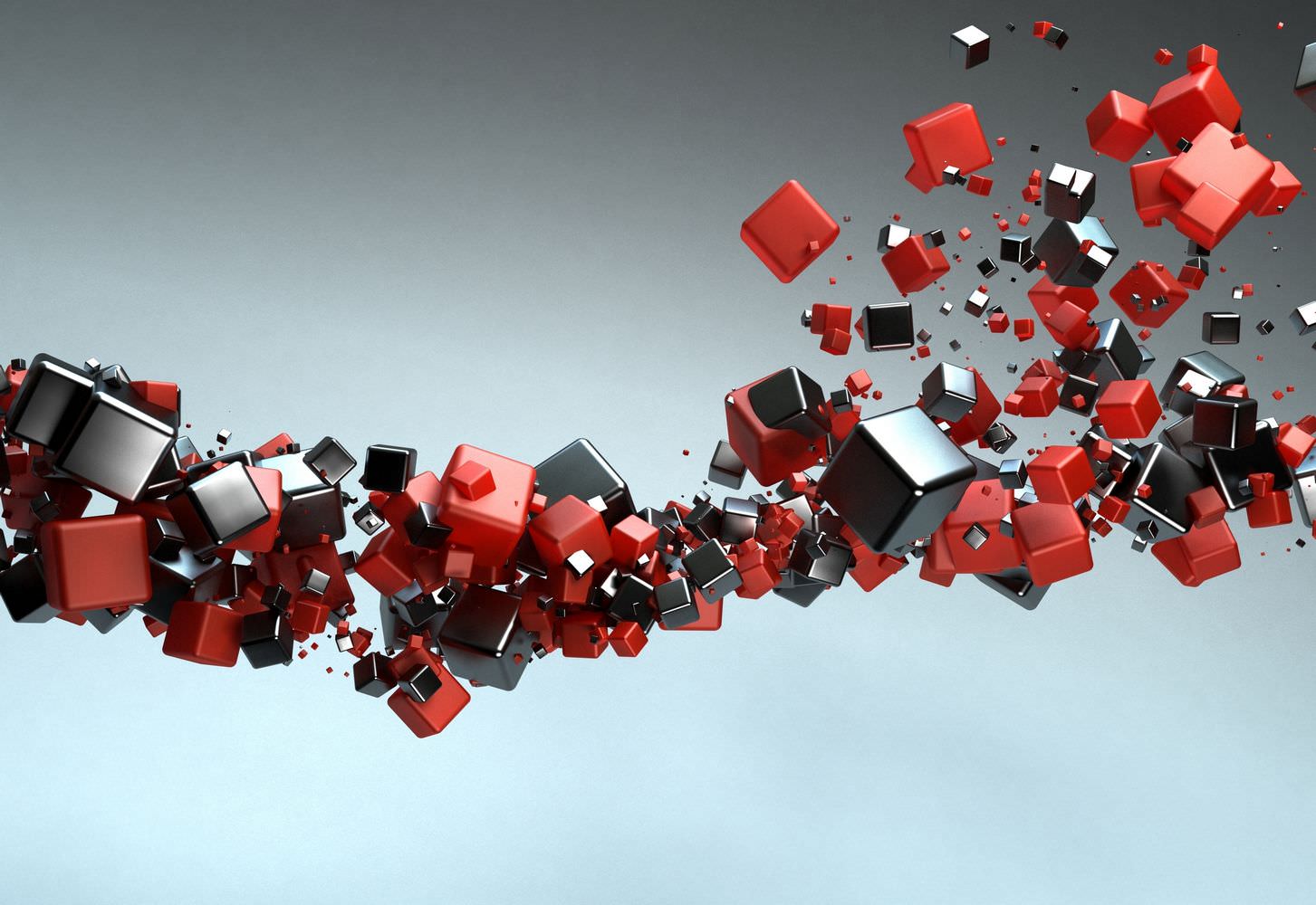 3D фотообои чёрно-красные кубы